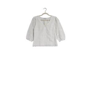 Reserved White Eyelet 3/4 Sleeve Cotton Blouse – XS
